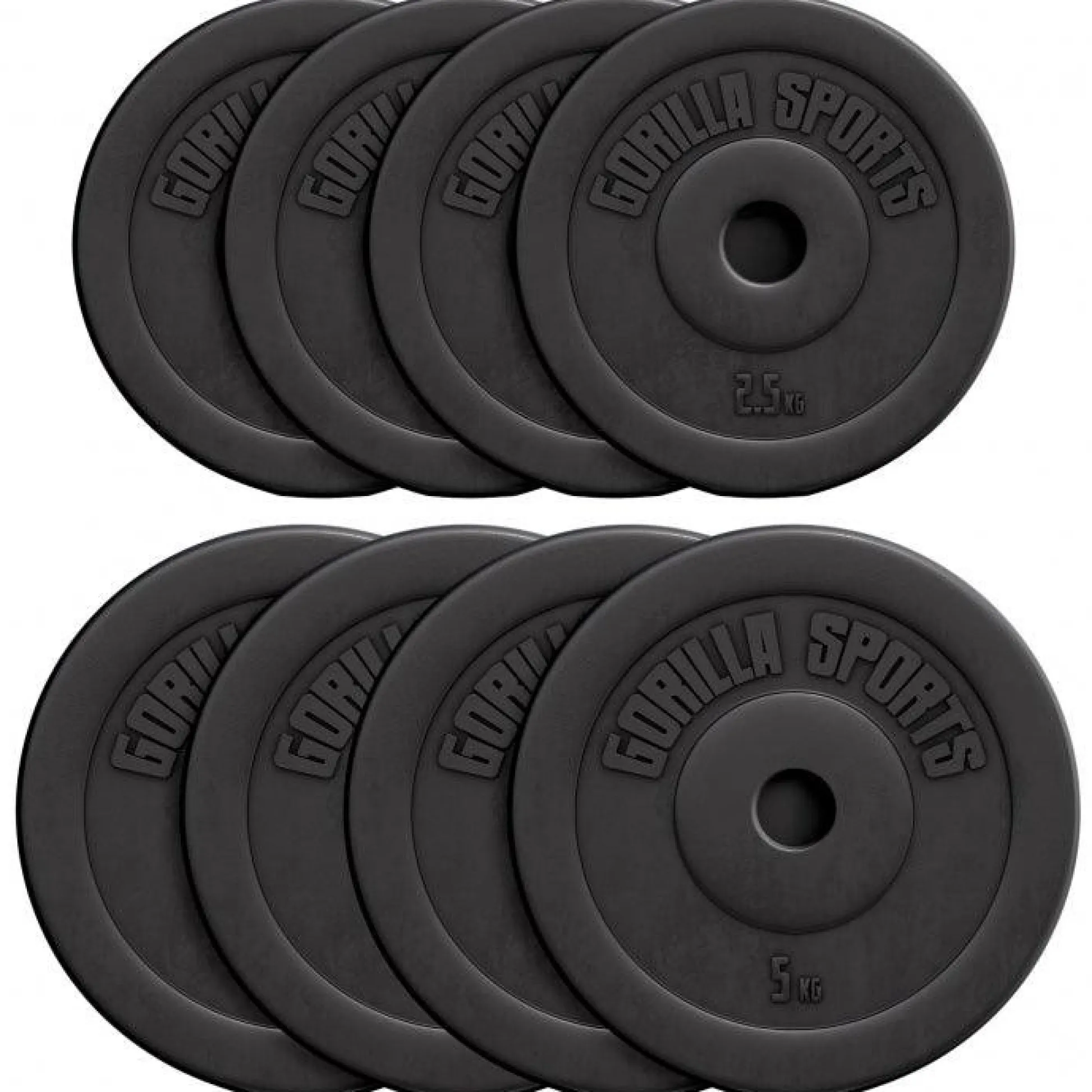Gorilla Sports Hantelscheibe Kunststoff 1,25 - 15 kg Schwarz Online