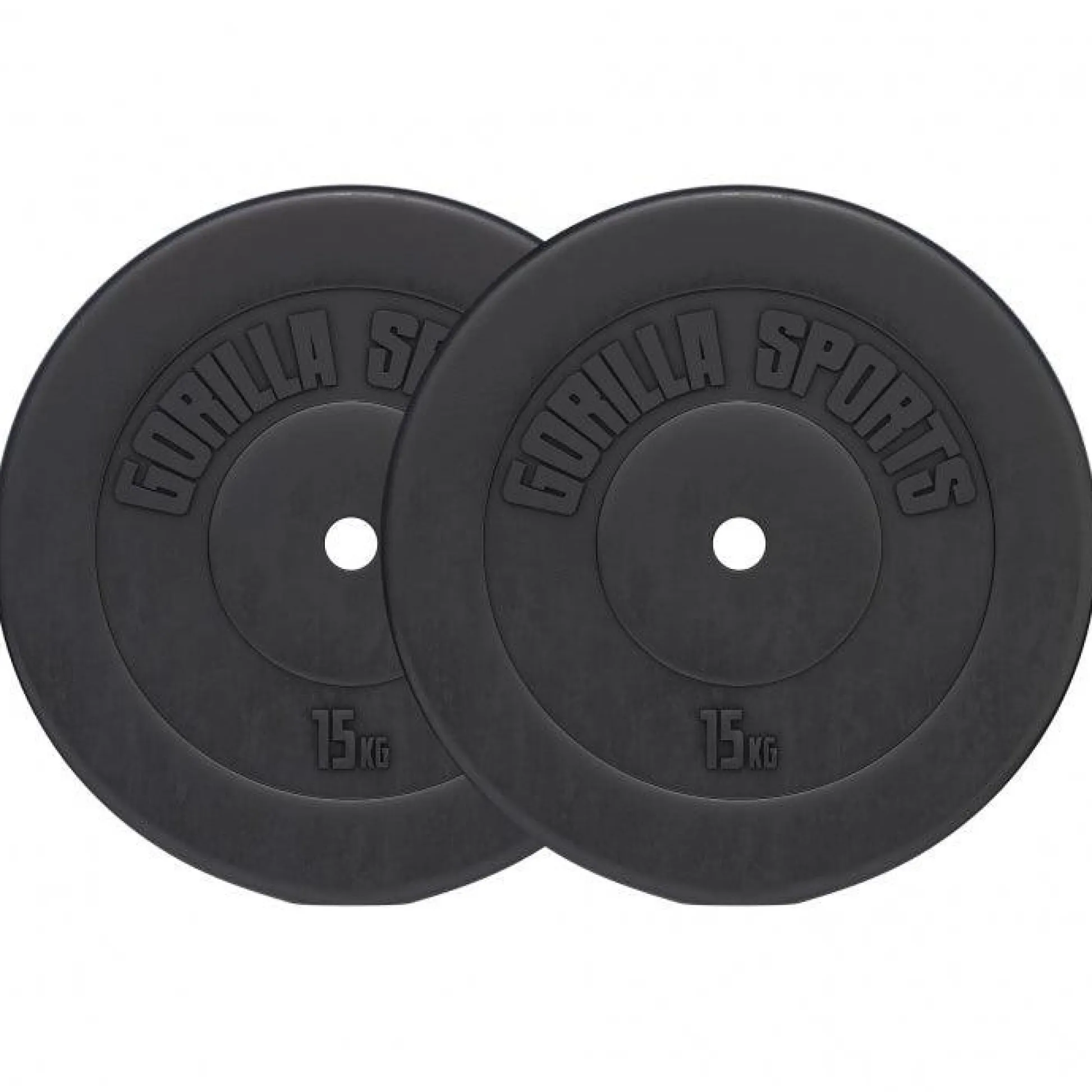 Gorilla Sports Hantelscheibe Kunststoff 1,25 - 15 kg Schwarz New