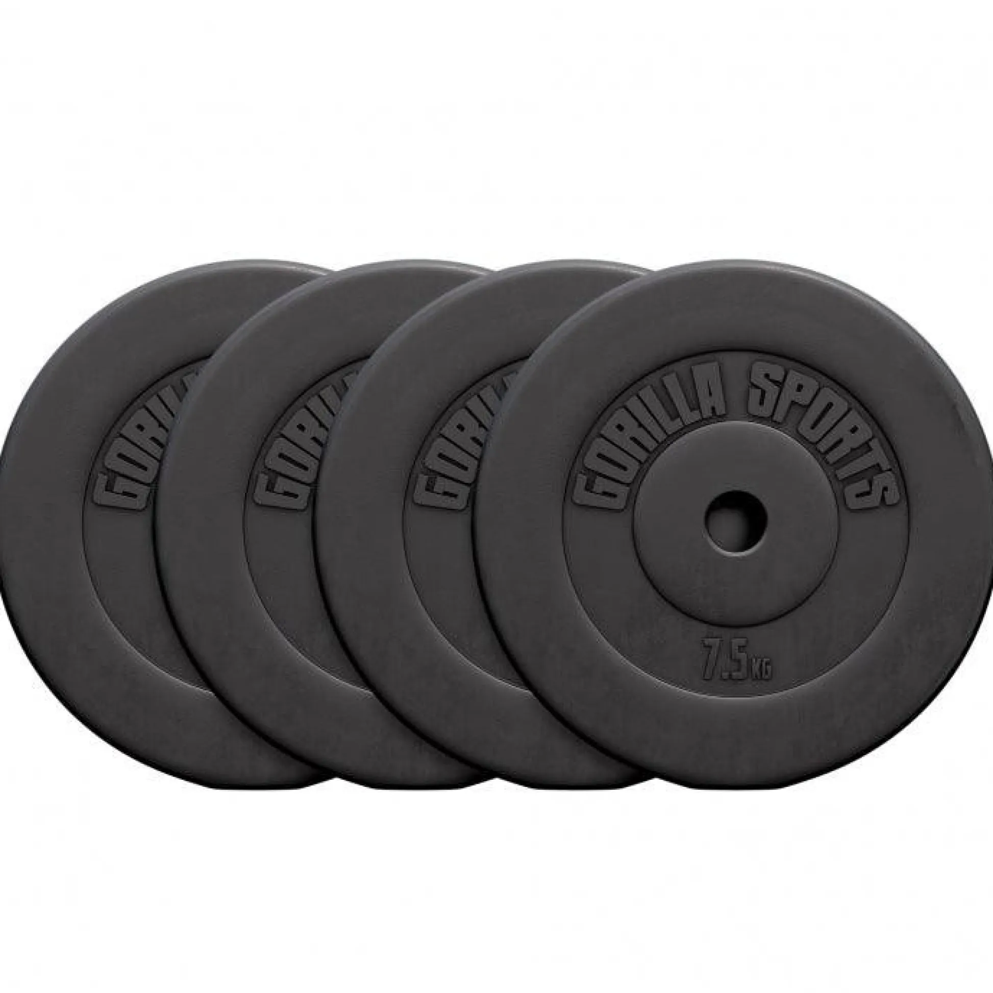 Gorilla Sports Hantelscheibe Kunststoff 1,25 - 15 kg Schwarz New
