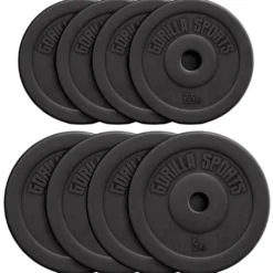 Gorilla Sports Hantelscheibe Kunststoff 1,25 - 15 kg Schwarz