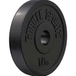 Gorilla Sports Hantelscheibe Kunststoff 1,25 - 15 kg Schwarz Sale