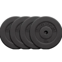 Gorilla Sports Hantelscheibe Kunststoff 1,25 - 15 kg Schwarz Sale