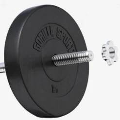 Gorilla Sports Hantelscheibe Kunststoff - 2,5-35 lb (1,1-15,9 kg) Ø 1'' (2,5 cm), Zement, Schwarz