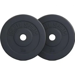 Gorilla Sports Hantelscheibe Kunststoff Olympia 1,25 - 15 kg Schwarz Discount