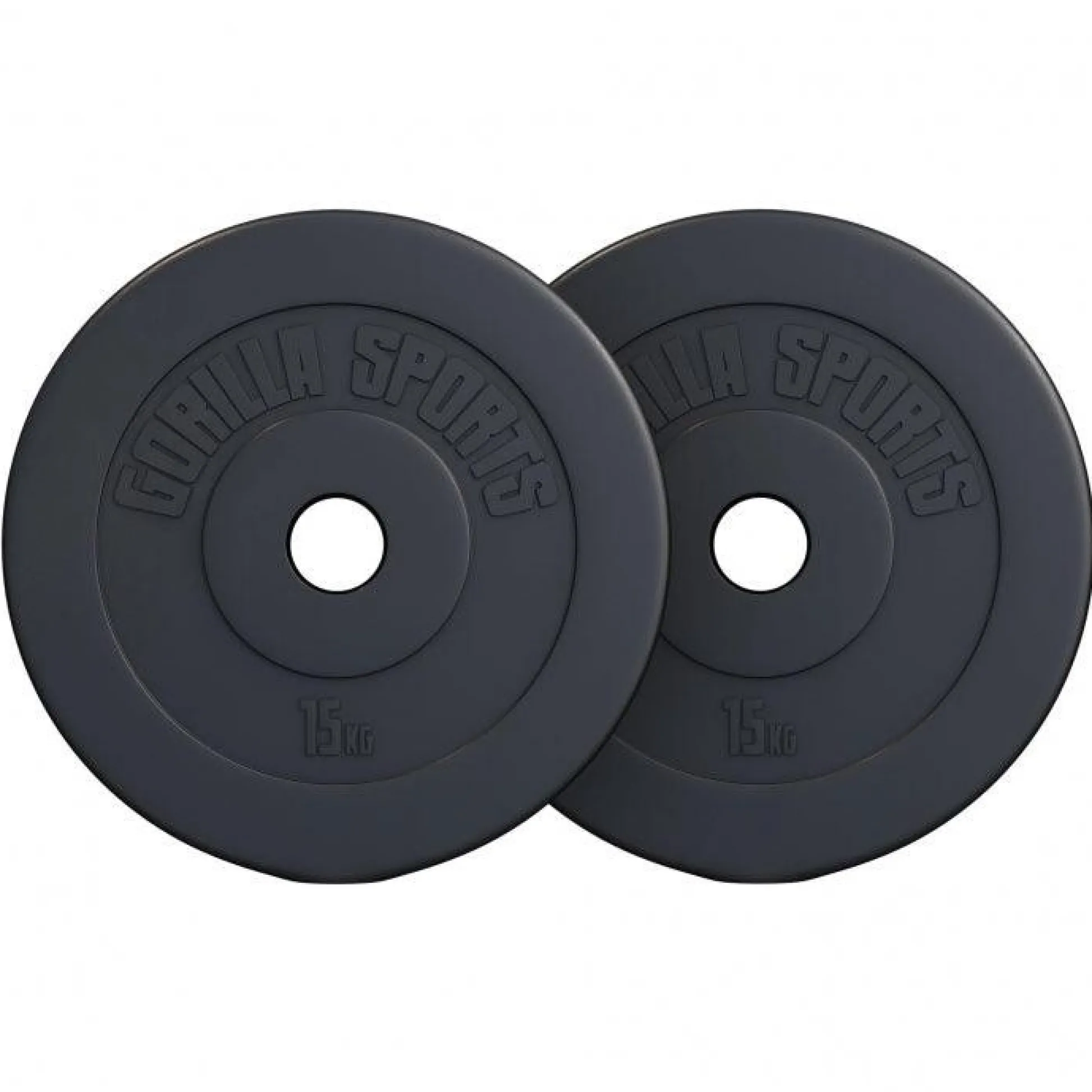 Gorilla Sports Hantelscheibe Kunststoff Olympia 1,25 - 15 kg Schwarz Discount
