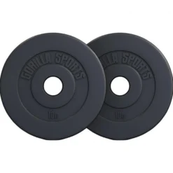 Gorilla Sports Hantelscheibe Kunststoff Olympia 1,25 - 15 kg Schwarz Sale
