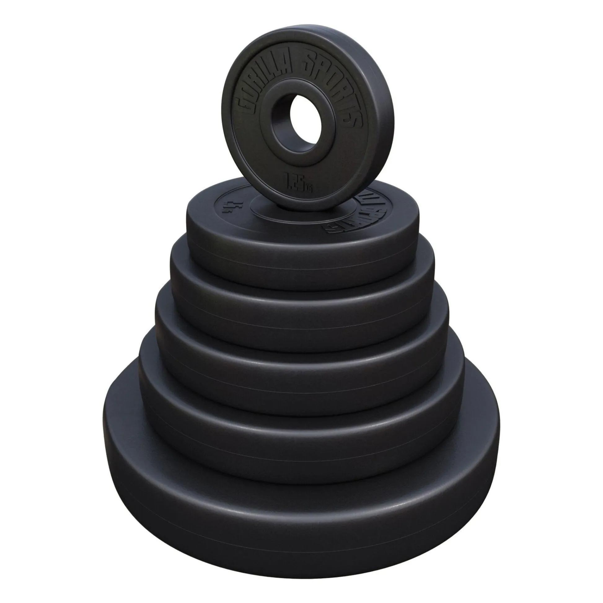 Gorilla Sports Hantelscheibe Kunststoff Olympia 1,25 - 15 kg Schwarz Sale