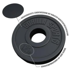 Gorilla Sports Hantelscheibe Kunststoff Olympia 1,25 - 15 kg Schwarz Sale