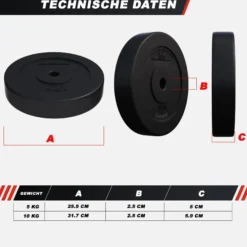 Gyronetics Hantelscheiben Set E-Series Kunststoff 30 kg Schwarz Sale