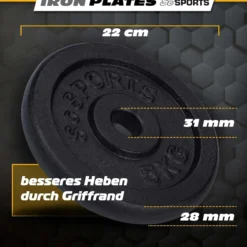 ScSports Hantelscheiben Set Gusseisen 10 - 40 kg Schwarz Outlet