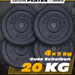 ScSports Hantelscheiben Set Gusseisen 10 - 40 kg Schwarz Outlet