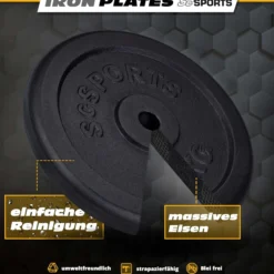 ScSports Hantelscheiben Set Gusseisen 10 - 40 kg Schwarz Outlet
