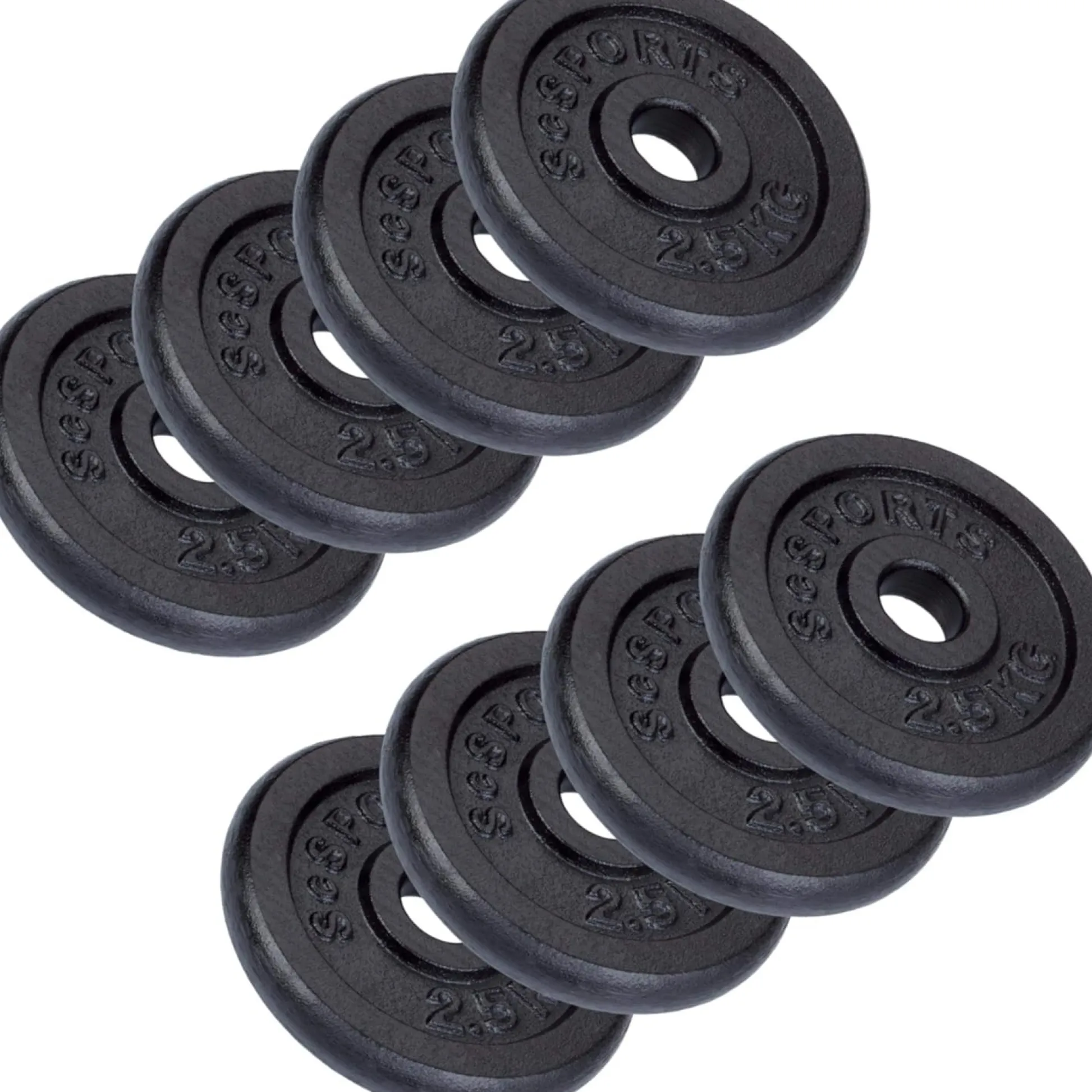 ScSports Hantelscheiben Set Gusseisen 2 - 20 kg Schwarz New