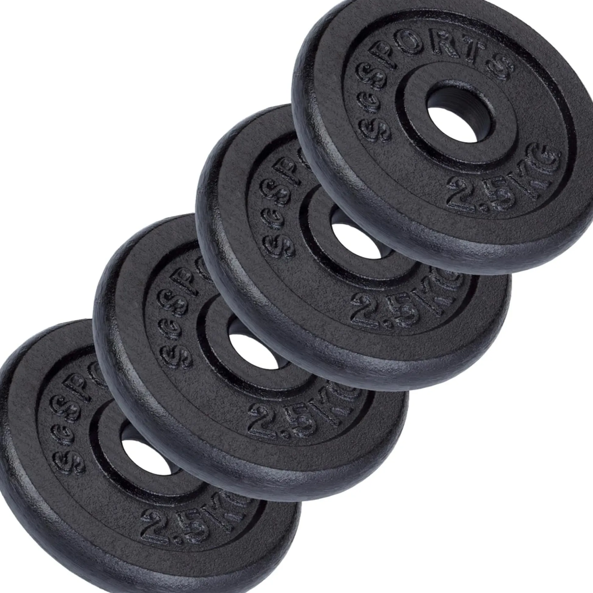 ScSports Hantelscheiben Set Gusseisen 2 - 20 kg Schwarz Discount