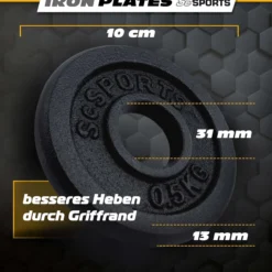 ScSports Hantelscheiben Set Gusseisen 2 - 20 kg Schwarz Hot