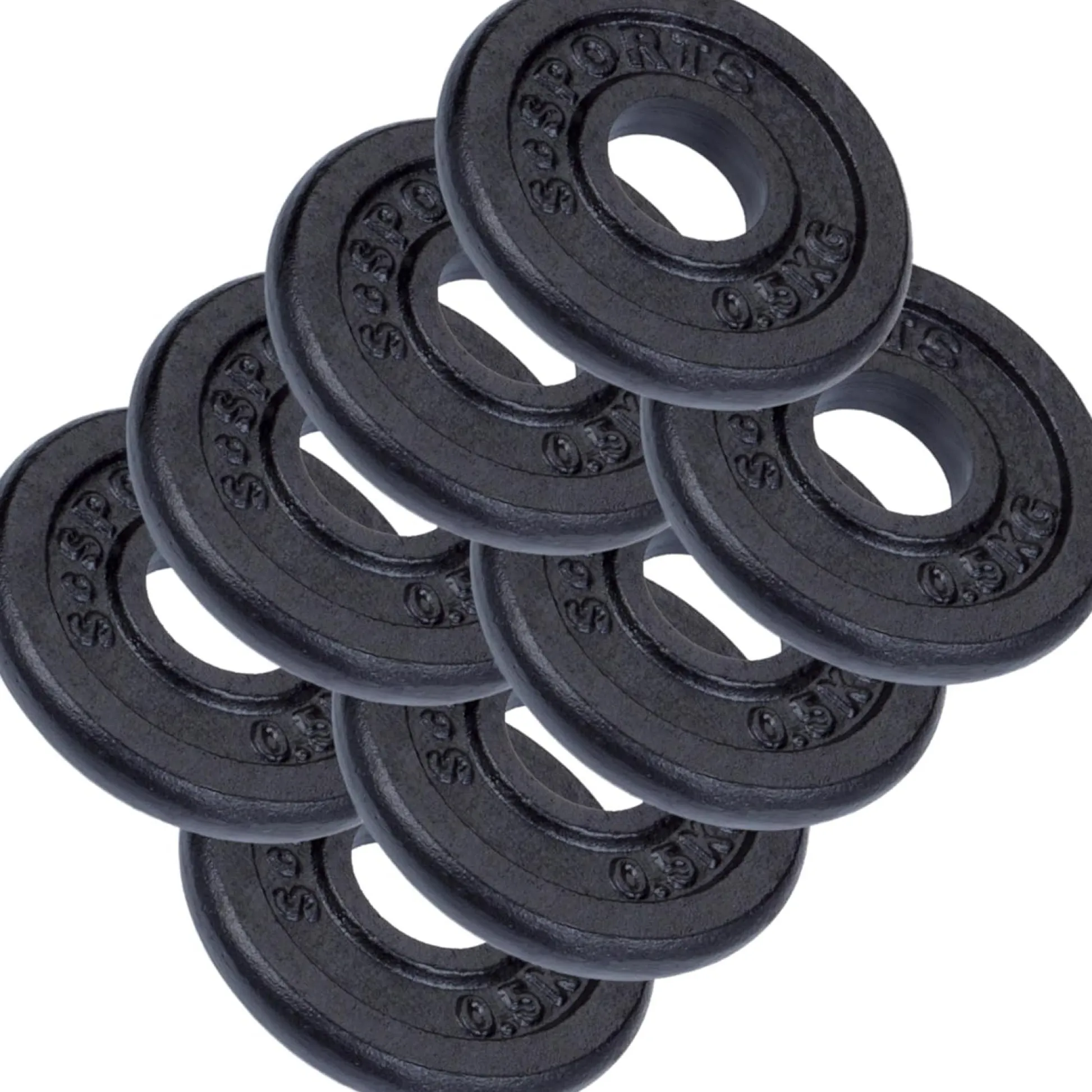 ScSports Hantelscheiben Set Gusseisen 2 - 20 kg Schwarz Discount