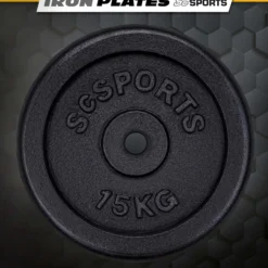ScSports Hantelscheiben Set Gusseisen 15 - 60 kg Schwarz