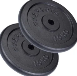 ScSports Hantelscheiben Set Gusseisen 15 - 60 kg Schwarz