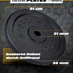 ScSports Hantelscheiben Set Gusseisen 15 - 60 kg Schwarz Best