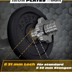 ScSports Hantelscheiben Set Gusseisen 15 - 60 kg Schwarz Online