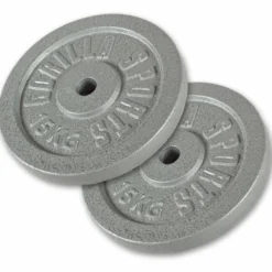 Gorilla Sports Hantelscheiben Set Gusseisen inkl, Hantelscheibenständer Schwarz / Silber Online