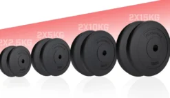 Physionics Hantelscheiben Set Kunststoff 5 - 30 kg 30 mm Schwarz Clearance