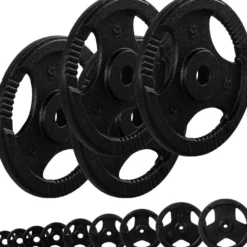 MOVIT Hantelscheiben Set 30/31 mm Gusseisen Gripper 2 - 30 kg Schwarz Discount