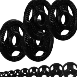 MOVIT Hantelscheiben Set 30/31 mm Gusseisen Gripper 2 - 30 kg Schwarz Clearance