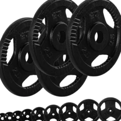 MOVIT Hantelscheiben Set 30/31 mm Gusseisen Gripper 2 - 30 kg Schwarz Clearance