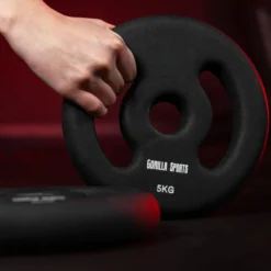 Gorilla Sports Hantelscheiben Set Neopren 2 - 10 kg Rot Hot