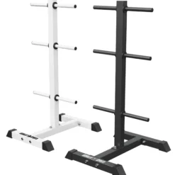Gorilla Sports Hantelscheibenständer mit 3 Stangen - 6 Scheibenaufnahmen Weiss Clearance