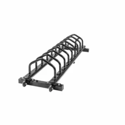 Gorilla Sports Hantelscheibenständer mobil mit Rollen und 8 Fächern Schwarz Hot