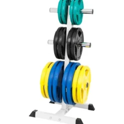 Gorilla Sports Hantelscheibenständer Olympia mit 3 Stangen - 6 Scheibenaufnahmen Schwarz Sale