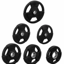 Gorilla Sports Hantelscheibe Profi 2" (50/51 mm) Olympia Kunststoff Gripper Schwarz Hot