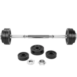 Gorilla Sports Hantelset 2in1 Gusseisen 22 kg Schwarz / Silber Online