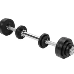 Gorilla Sports Hantelset 2in1 Gusseisen 22 kg Schwarz / Silber Online