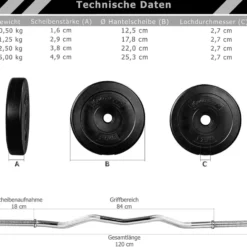 MOVIT Hantelset 23.5 - 55 kg Schwarz Discount