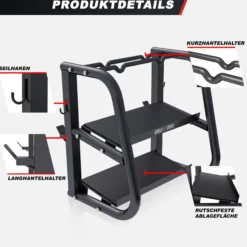 Gorilla Sports Hantelständer - Multifunktional Schwarz Outlet