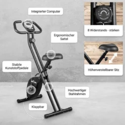 Gorilla Sports Heimtrainer Fahrrad X-Frame klappbar Schwarz Outlet