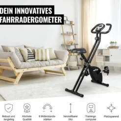 Gorilla Sports Heimtrainer Fahrrad X-Frame klappbar Schwarz Outlet