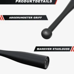 Gorilla Sports Indian Clubbell aus Stahl 2 - 20 kg Schwarz New