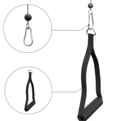 Gorilla Sports Kabelzug Einhandgriff 2er Set gepolstert Schwarz