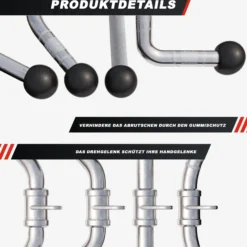 Gorilla Sports Kabelzug Griffset mit Trizeps-, SZ-Curl- und Rudergriff Silber Sale