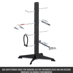 Gorilla Sports Kabelzug Griffständer für 8 Griffe Schwarz New