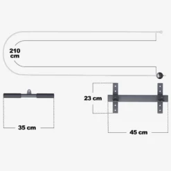Gorilla Sports Kabelzug zur Deckenmontage Schwarz Outlet