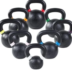 Gorilla Sports Kettlebell aus Gusseisen mit Farbmarkierung 4 - 32 kg Schwarz / Pink New