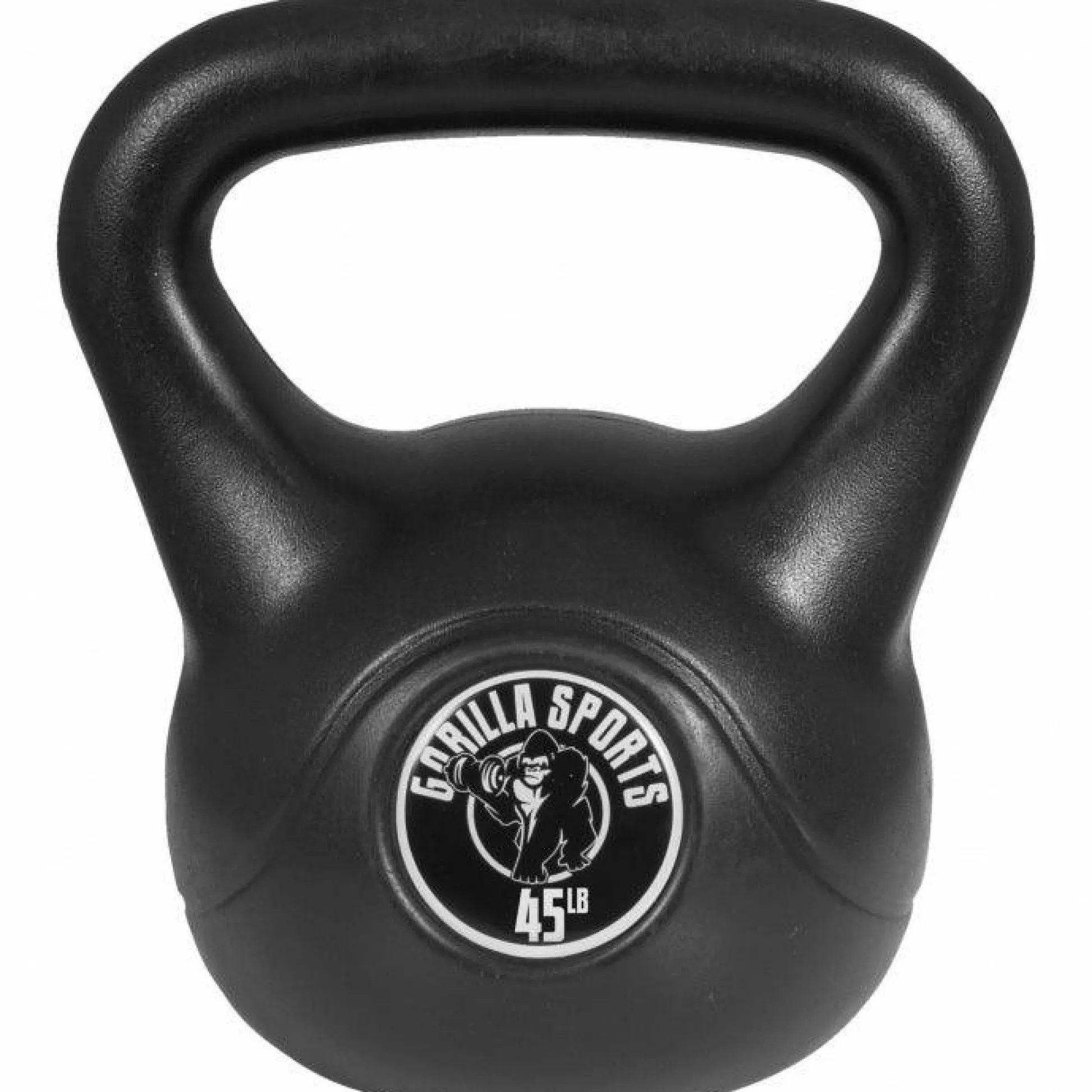 Gorilla Sports Kettlebell aus Kunststoff 10-45 Pfund (4,5-20,4 kg), Schwarz