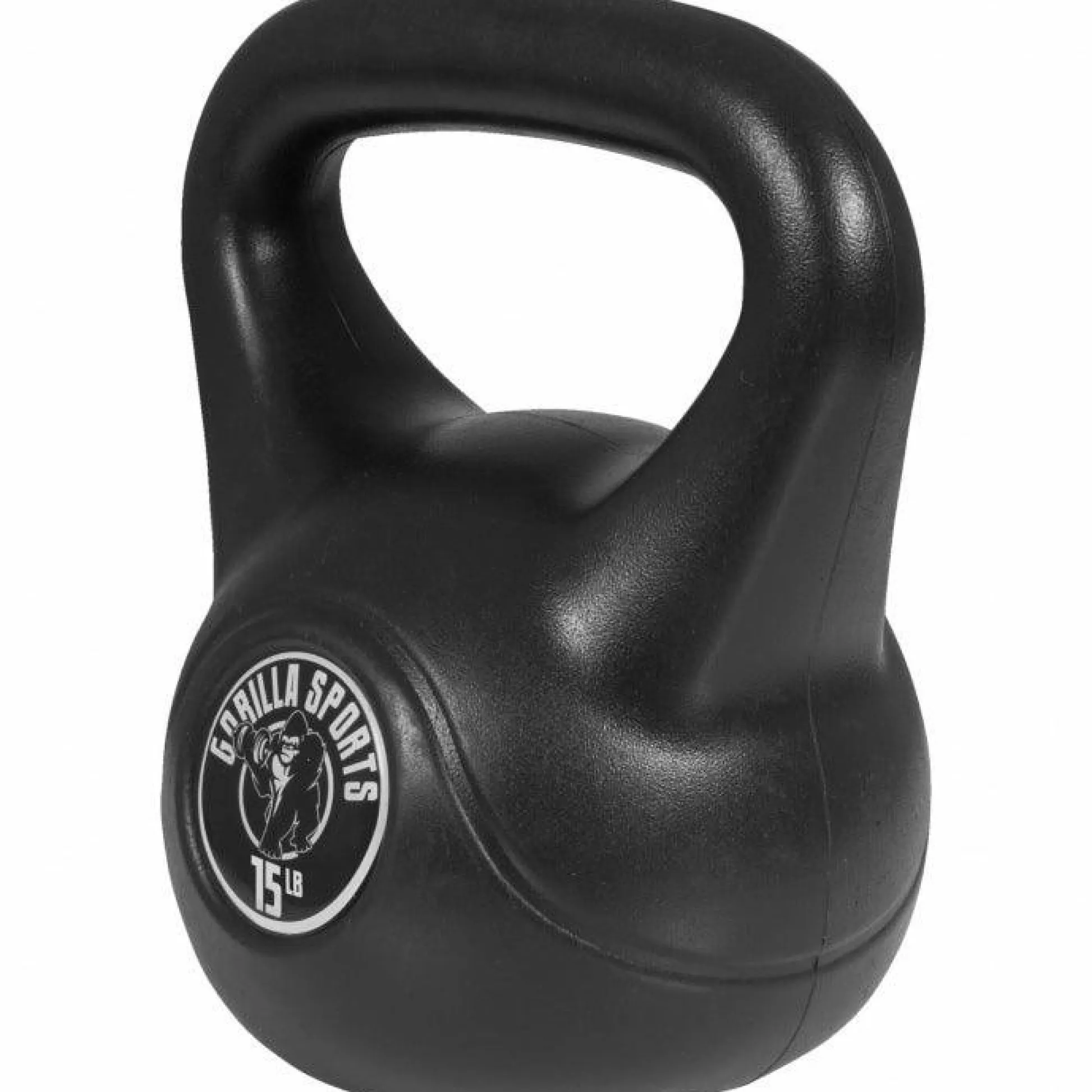 Gorilla Sports Kettlebell aus Kunststoff 10-45 Pfund (4,5-20,4 kg), Schwarz