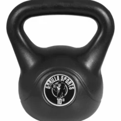 Gorilla Sports Kettlebell aus Kunststoff 10-45 Pfund (4,5-20,4 kg), Schwarz Hot