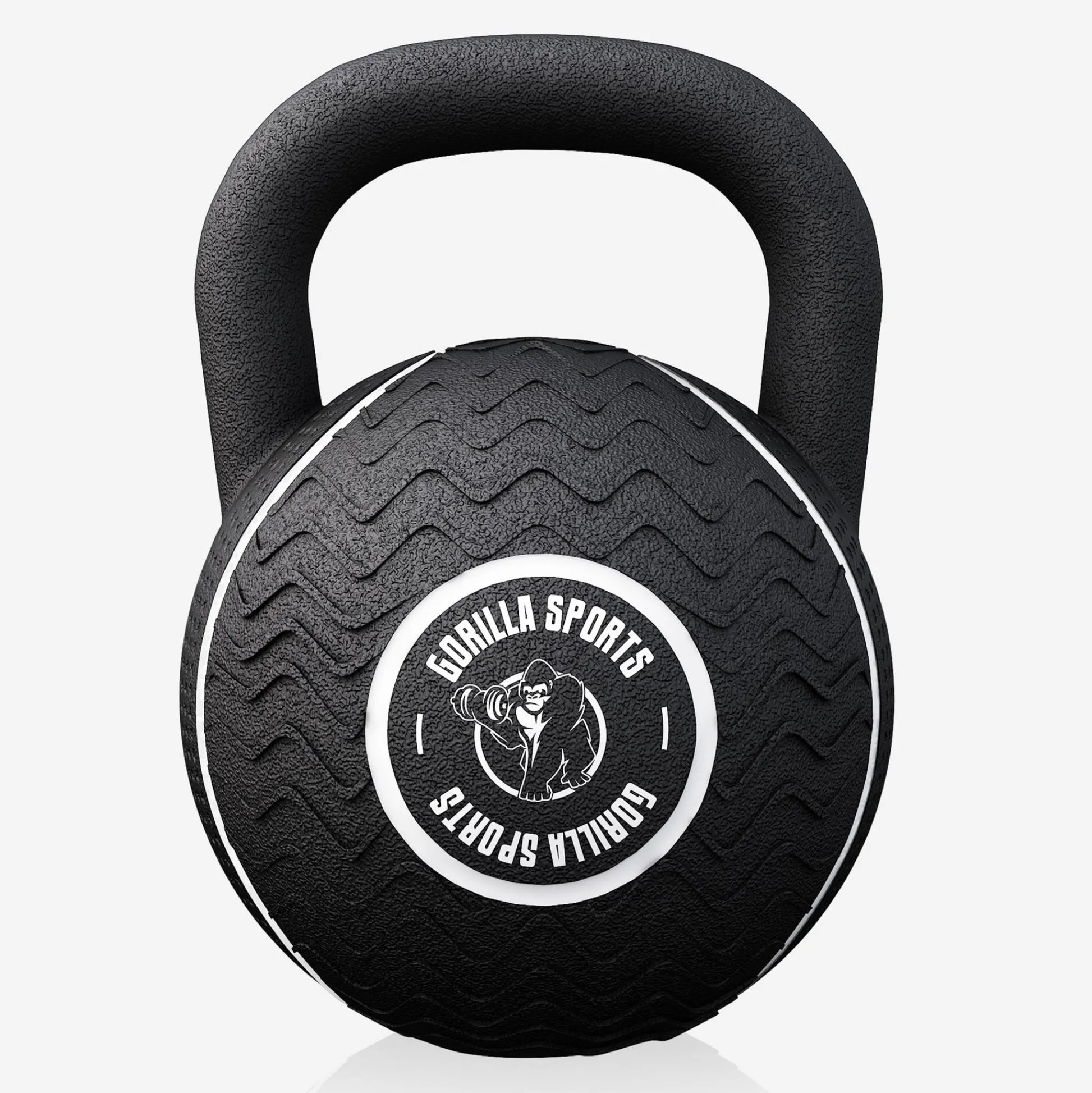 Gorilla Sports Kettlebell Gummi 4 kg – 20 kg Schwarz/Lila Outlet